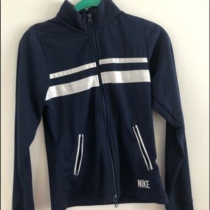 navy blue tight fit nike jacket
